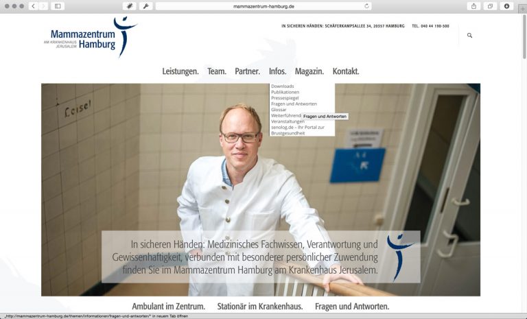Mammazentrum Hamburg Website Relaunch